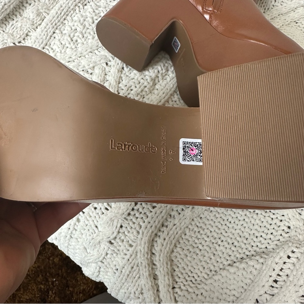 Larroude Miso Platform Boot Camel Stretch Leather Size 7 - Picture 7 of 7